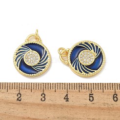 Pendentifs avec zircon cubiques à micro-pavés en laiton&nbsp;KK-B124-04G-02