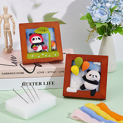 2 Set mit 2 Panda-Fotorahmen-Nadelfilz-Set für Anfänger&nbsp;DIY-OC0012-05