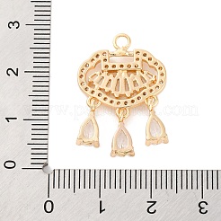 Pendenti in zirconi cubici trasparenti in micro pavè di ottone&nbsp;KK-C076-14G