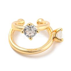Orecchini in vero ottone placcato oro 14k con zirconi cubici&nbsp;EJEW-M232-01C-G