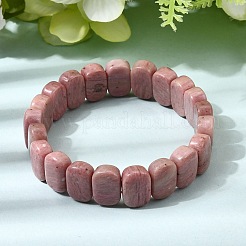 Braccialetti elasticizzati con perline di rodonite naturale per uomo e donna&nbsp;BJEW-D461-02B