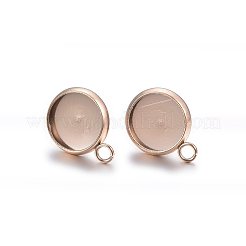 Boucles d'oreilles à tige en acier inoxydable 304 avec placage ionique (IP)&nbsp;LS-STAS-H467-08RG-16mm