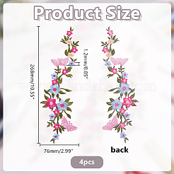 4 Stück bestickte Polyester-Kragendekoration zum Aufnähen/Aufbügeln.&nbsp;DIY-HY0003-51C