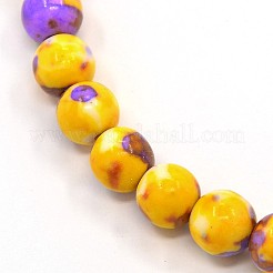 Synthetik Meer weißer Jade Perlen Stränge&nbsp;G-L019-8mm-14
