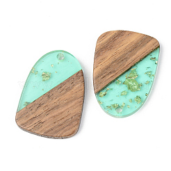 Pendentifs en résine transparente et bois de noyer&nbsp;RESI-S389-042A-B02