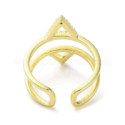Anillo de puño abierto con triángulo de latón&nbsp;RJEW-A042-02