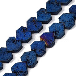 Fili di perle di roccia lavica naturale elettrodeposta&nbsp;G-K388-04B-06