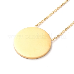 Collier pandant rond plat en acier inoxydable 304 pour femme&nbsp;NJEW-O126-01G-02