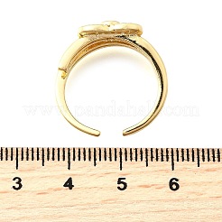 Bagues de manchette en laiton micro pavé de zircone cubique pour femmes&nbsp;RJEW-F184-15G