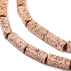 Fili di perle di roccia lavica naturale elettrodeposta&nbsp;G-I360-K04-03
