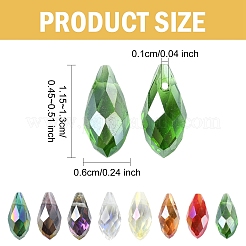 50 pz perle a goccia sfaccettate in vetro galvanizzato&nbsp;EGLA-YW0005-17A
