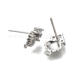 Boucles d'oreilles à tige en laiton et zircone cubique&nbsp;KK-Q048-15P