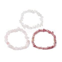 3 ensemble de bracelets extensibles en pierres précieuses mélangées naturelles de 3 styles&nbsp;BJEW-JB11060-02