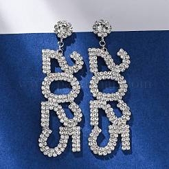 Boucles d'oreilles en laiton de goujon de rhinestone&nbsp;EJEW-Q012-01P