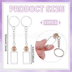 20 porte-clés bouteille en verre&nbsp;KEYC-UN00025