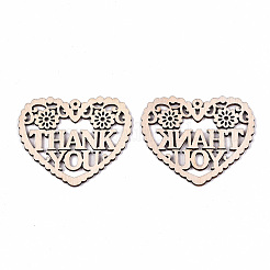 Grands pendentifs en bois naturel non teint&nbsp;WOOD-N007-087