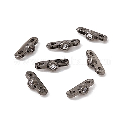Ciondoli per connettori in zirconia cubica trasparenti in ottone placcato a cremagliera&nbsp;LS-KK-G433-04B
