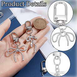 6 pendentif décoratif en forme de nœud papillon en alliage&nbsp;HJEW-SP0001-66P
