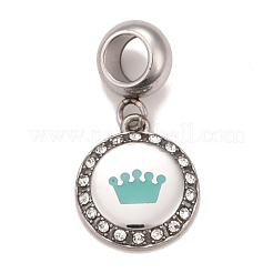 304 Edelstahl Kristall Strass europäischen baumeln Charms&nbsp;STAS-F278-11P