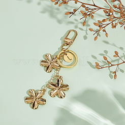 Porte-clés fleur en acier inoxydable 304&nbsp;KEYC-ME00016-01