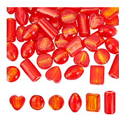 60 Stück 6 Stile handgefertigte Silberfolien-Bunte Malereiperlen&nbsp;FOIL-PH0001-02
