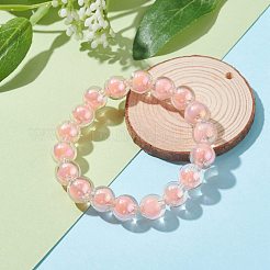 Bracelet extensible en perles acryliques transparentes pour enfants&nbsp;BJEW-JB06510