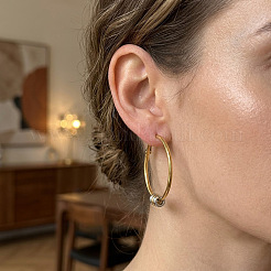 Pendientes de aro grandes de acero inoxidable 304 para mujer&nbsp;MA0702-1