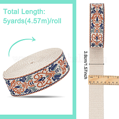 Rubans jacquard à fleurs en polyester de 5 mètre&nbsp;SRIB-BC0001-28