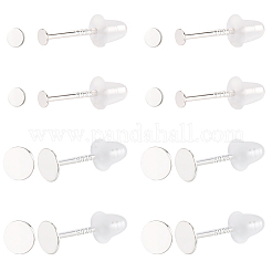 16 Paar 4 Stile 925 Sterling Silber flache Pad Ohrstecker Zubehörse&nbsp;STER-BBC0009-08