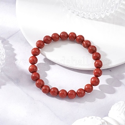 2 bracciale con 2 perline di diaspro rosso naturale&nbsp;BJEW-JB12200
