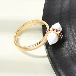Anelli aperti con polsino in ottone micro pavé di zirconi cubici per donna&nbsp;GG-CBA0B5A-03G-08