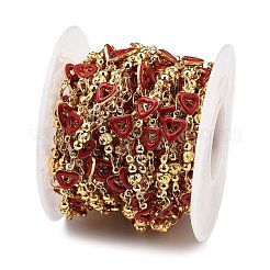 Chaînes à maillons coeur en laiton&nbsp;KK-D368-03G-H