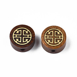 Perles en bois naturel non teintées&nbsp;WOOD-N013-025