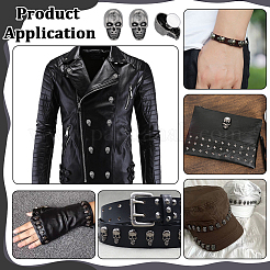 50 Stück Totenkopf-Legierungsnieten&nbsp;FIND-PH0062-02AS