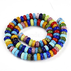 Fili di perline di vetro millefiori fatto a mano&nbsp;LK-WH0002-01