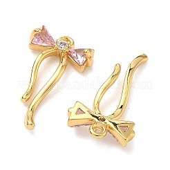 Pendentifs avec zircon cubiques à micro-pavés en laiton&nbsp;X-KK-A281-10G-03