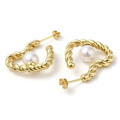 Orecchini a forma di cuore in ottone con placcatura a cremagliera&nbsp;EJEW-P249-01G