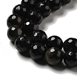 Naturale lucentezza dorata perle di ossidiana fili&nbsp;G-P476-01D-04