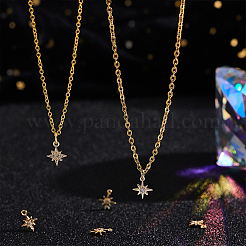 16 pz 2 stili ottone micro pavé zirconia cubica charms&nbsp;KK-UN0002-12