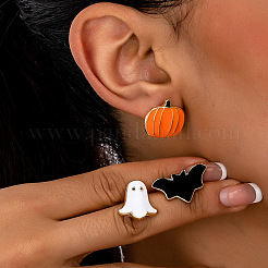 3 Paar Halloween-Ohrstecker aus Emaille-Legierung&nbsp;FS-WGD9D4F-01