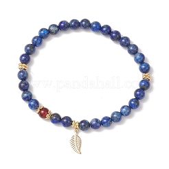Bracelets extensibles en lapis-lazuli naturel et cornaline naturelle&nbsp;BJEW-JB11964