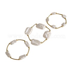 3 Stück 3 Stile Messing & Imitationsperlen Armbänder für Frauen&nbsp;FS-WGEC677-01