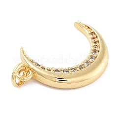 Pendentifs en laiton plaqué micro pavé de zircones cubiques sur le thème de la lune&nbsp;LS-KK-Z071-52G-07