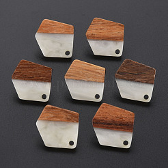Zweifarbige Ohrstecker aus Harz und Walnussholz&nbsp;MAK-N032-032