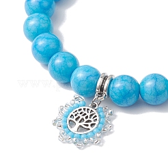 Braccialetti elasticizzati con perline di vetro craquelé rotonde opache da 10.5 mm&nbsp;BJEW-MZ00082-01