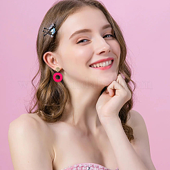 6 Paar 6-farbige Acryl-Donut-Ohrstecker mit Stahlstiften für Damen&nbsp;EJEW-FI0002-63