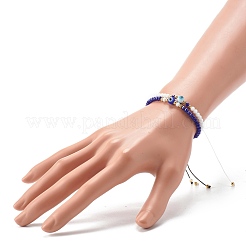 Verstellbare Armbänder aus geflochtenen Perlen aus Nylongarn&nbsp;BJEW-JB06440