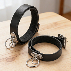 2 gargantilla de cuero de vaca estilo punk rock&nbsp;NJEW-CL0001-40