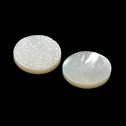 Cabochon di conchiglia bianca naturale intagliata&nbsp;SSHEL-N038-06B-09