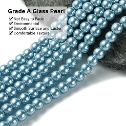 Fili di perle rotonde di perle di vetro tinto ecologico&nbsp;HY-A008-6mm-RB006